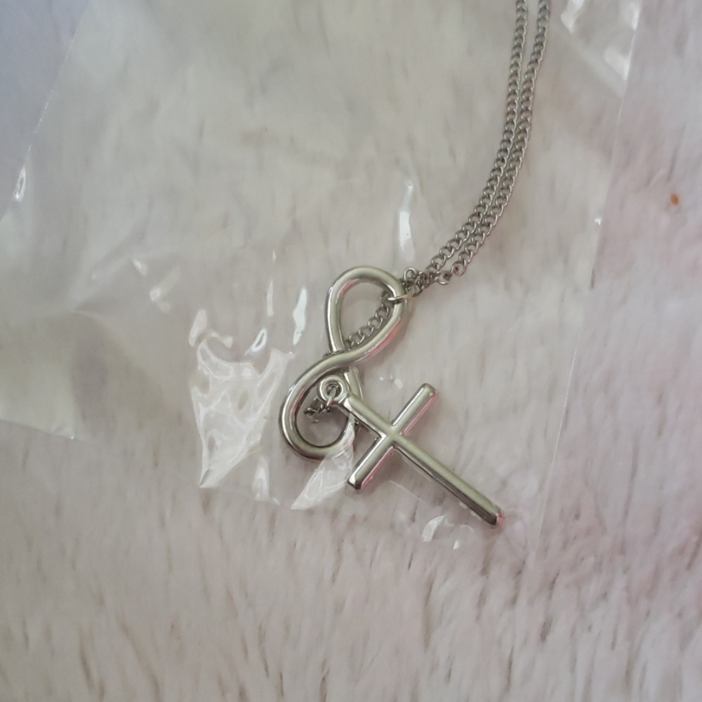 2/$8 NWT Cute Cross & Infinity Sign Necklace